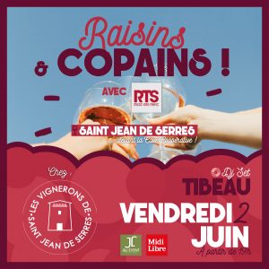 La tournée raisins et copains à Saint Jean de Serres un verre de vin, une ambiance guinguette pour déguster du vin chez J and J Wine Event