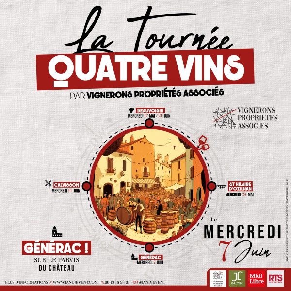 La tournée quatre vins à Générac d'Ozilhan un verre de vin, une boule disco et des couleurs flash pour déguster du vin chez J and J Wine Event