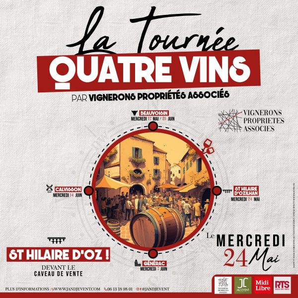 La tournée quatre vins à Saint Hilaire d'Ozilhan un verre de vin, une boule disco et des couleurs flash pour déguster du vin chez J and J Wine Event